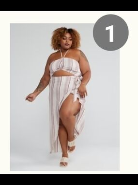 Striped Summer Dress in Light in Earth Colors